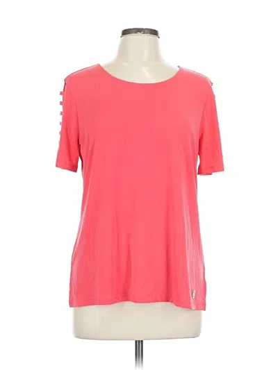 Pre-owned Michael Michael Kors Short Sleeve Top Pink Scoop Neck Tops