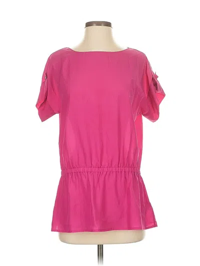 Pre-owned Michael Michael Kors Short Sleeve Top Pink Square Neckline Tops