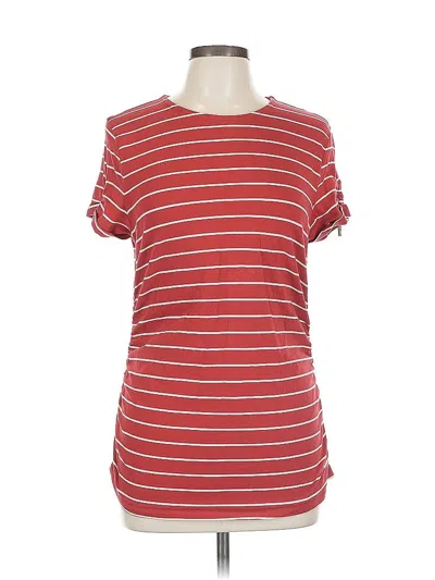 Pre-owned Michael Michael Kors Short Sleeve Top Red Boatneck Tops