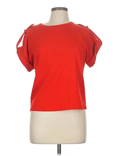 Pre-owned Michael Michael Kors Short Sleeve Top Red Cold Shoulder Neckline Tops