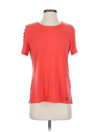 Pre-owned Michael Michael Kors Short Sleeve Top Red Crew Neck Tops