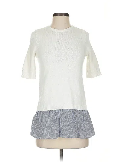 Pre-owned Michael Michael Kors Short Sleeve Top White Crew Neck Tops