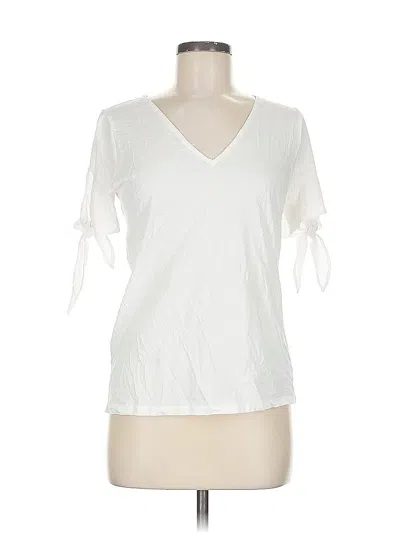 Pre-owned Michael Michael Kors Short Sleeve Top White V Neck Tops