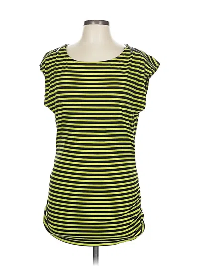 Pre-owned Michael Michael Kors Short Sleeve Top Yellow Scoop Neck Tops