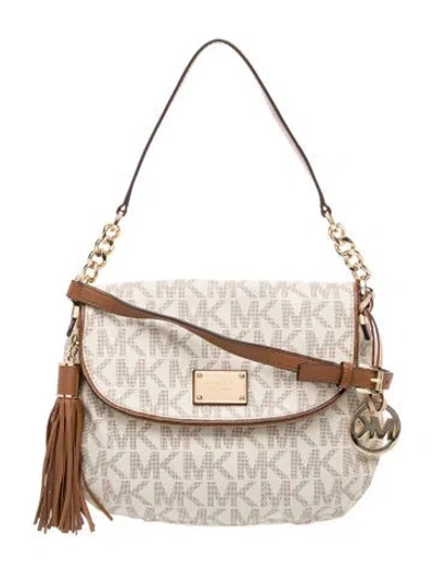 Pre-owned Michael Michael Kors Shoulder Bag In White