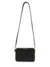 Michael Michael Kors Textured Rectangular Black Leather Shoulder Bag In Black