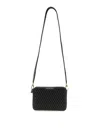 Michael Michael Kors Textured Rectangular Black Leather Shoulder Bag In Black