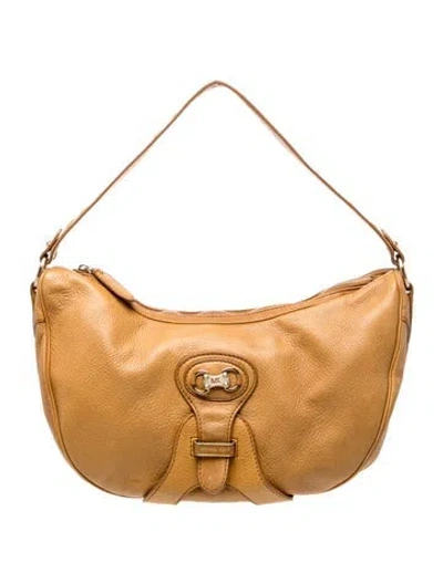 Pre-owned Michael Michael Kors Signature Shoulder Bag In Gold