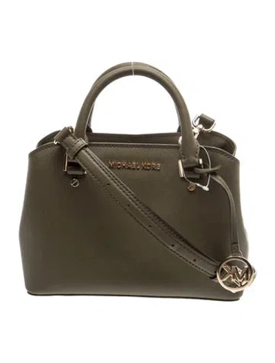 Pre-owned Michael Michael Kors Signature Top Handle Bag In Green
