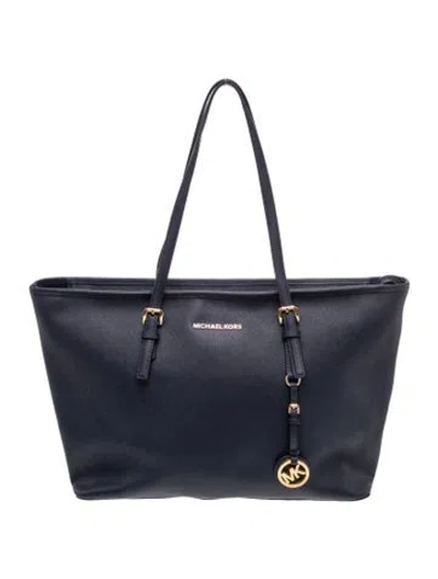 Pre-owned Michael Michael Kors Signature Tote In Blue