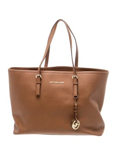 Pre-owned Michael Michael Kors Signature Tote In Brown