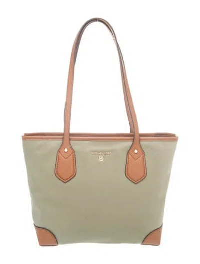 Pre-owned Michael Michael Kors Signature Tote In Green