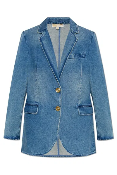 Michael Michael Kors Denim Blazer In Blue