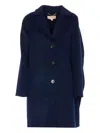 Michael Michael Kors Single-breasted Coat In Blue