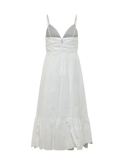 Michael Michael Kors Sleek Midi Dress With Adjustable Neckline In White