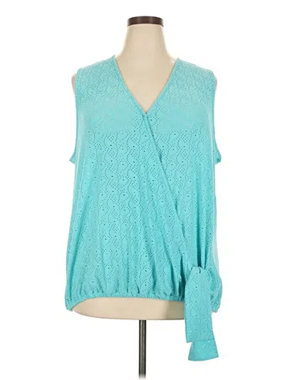 Pre-owned Michael Michael Kors Sleeveless Blouse In Teal