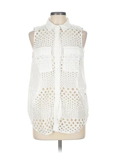 Pre-owned Michael Michael Kors Sleeveless Button Down Shirt In White