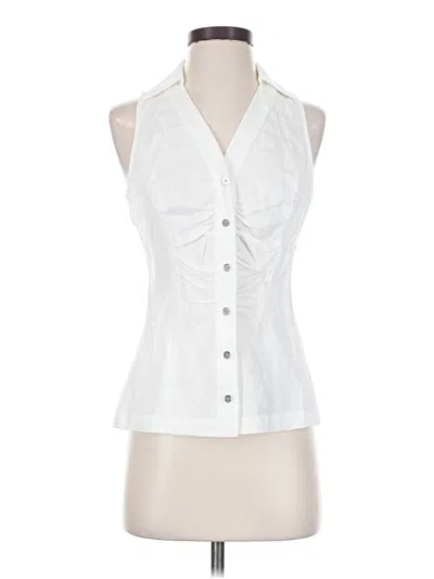 Pre-owned Michael Michael Kors Sleeveless Button Down Shirt In White