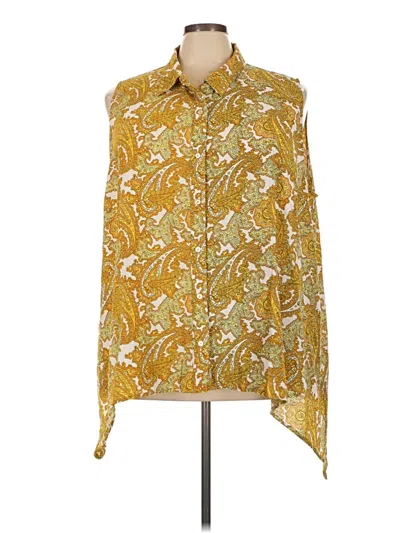 Pre-owned Michael Michael Kors Sleeveless Button Down Shirt In Yellow