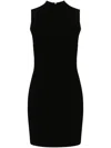 Michael Michael Kors Velvet Smocked Mini Dress In Black