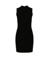 Michael Michael Kors Velvet Smocked Mini Dress In Black