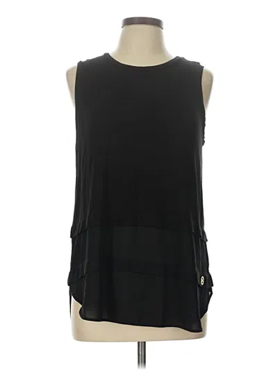 Pre-owned Michael Michael Kors Sleeveless Top Black Keyhole Neckline Tops