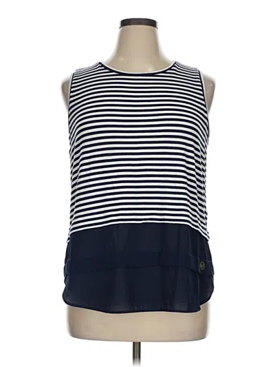 Pre-owned Michael Michael Kors Sleeveless Top Blue Boatneck Tops