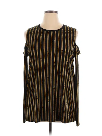 Pre-owned Michael Michael Kors Sleeveless Top Gold Cold Shoulder Neckline Tops