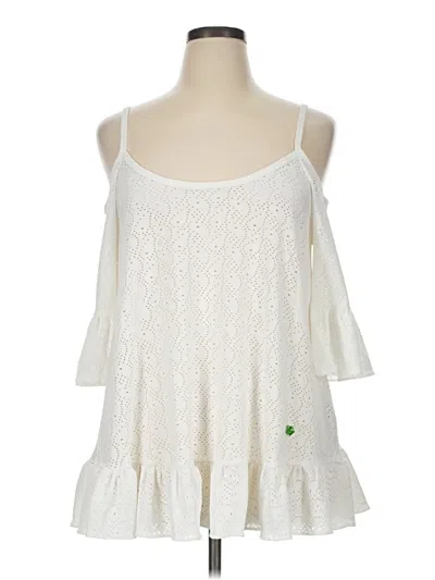 Pre-owned Michael Michael Kors Sleeveless Top Ivory Cold Shoulder Neckline Tops