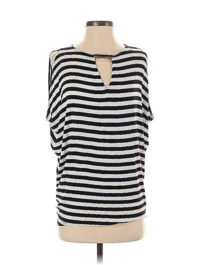 Pre-owned Michael Michael Kors Sleeveless Top Ivory Cold Shoulder Neckline Tops In White