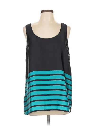 Pre-owned Michael Michael Kors Sleeveless Top Teal Scoop Neck Tops In Blue