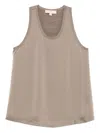 Michael Michael Kors Sleeveless Top With A Round Neckline In Neutral