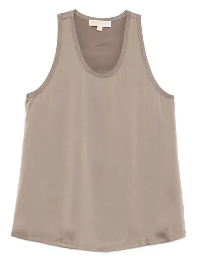 Michael Michael Kors Sleeveless Top With A Round Neckline In Neutral