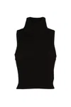 Michael Michael Kors Sleeveless Turtleneck Cropped Top In Black
