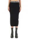 Michael Michael Kors Slim-fit Midi Skirt With Comfortable Waistband In Black