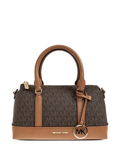 Michael Michael Kors Small Andie Logo-charm Tote Bag In Brown