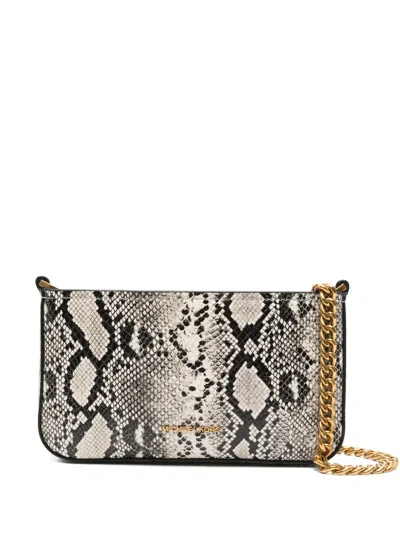 Michael Michael Kors Small Bryant Snakeskin-print Chain-strap Shoulder Bag In Neutral