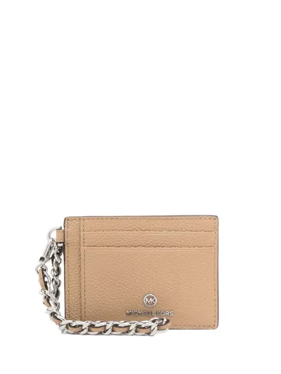 Michael Michael Kors Small Chain Card Holder In Neutrals