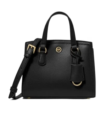 Michael Michael Kors Chantal Small Leather Messenger Bag In Black