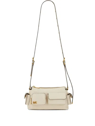 Michael Michael Kors Small Dakota Pocket Leather Cross Body Bag In Neutral