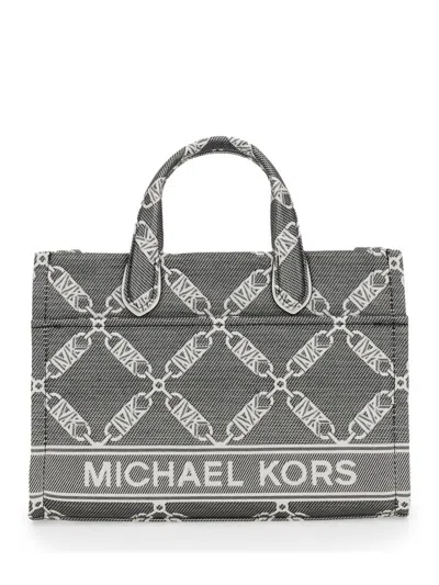 Michael Michael Kors Small Gigi Monogram Jacquard Tote Bag In Black