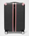 Michael Michael Kors Small Hardcase Striped Monogram Trolley In Rose