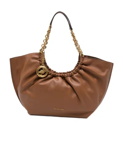 Michael Michael Kors Small Indie Cinch Chain-link Shoulder Bag In White
