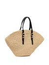 Michael Michael Kors Small Isa Hand-knit Straw Tote Bag In Neutral