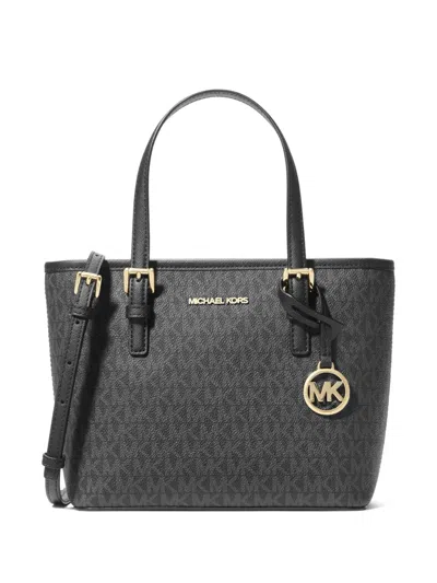Michael Michael Kors Small Jet Set Monogram-print Tote Bag In Red