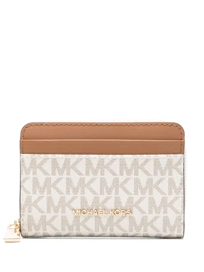 Michael Michael Kors Small Jet Set Wallet In Neutrals