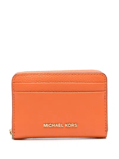 Michael Michael Kors Small Jet Set Wallet In Orange