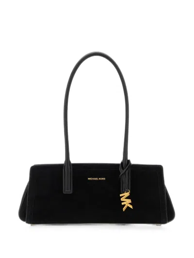 Michael Michael Kors Small Laila Suede Shoulder Bag In Black