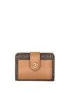 Michael Michael Kors Mk Charm Sm Tab Compact Pckt Wllt-tu Nd Michael By Michael Kors Female In Brown