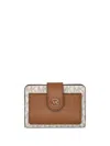 Michael Michael Kors Small Logo-print Wallet In Neutrals
